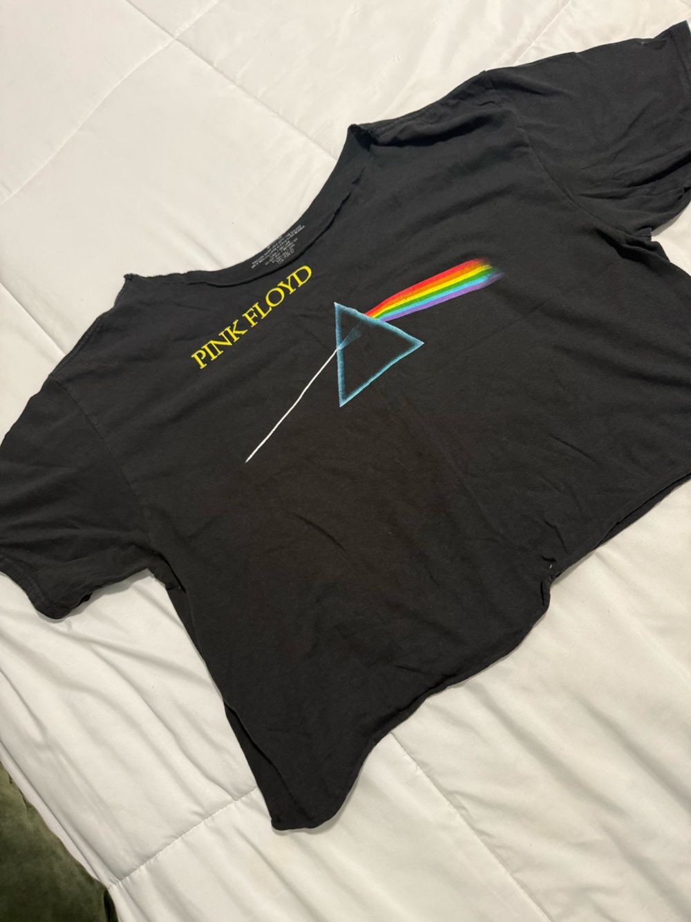 Pink Floyd Black Tee with Prism Rainbow Graphic